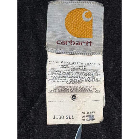 Carhartt Jacket Men 3XL Brown J130 SDL Duck Quilted Active Hood VTG Work Utility - Picture 6 of 10